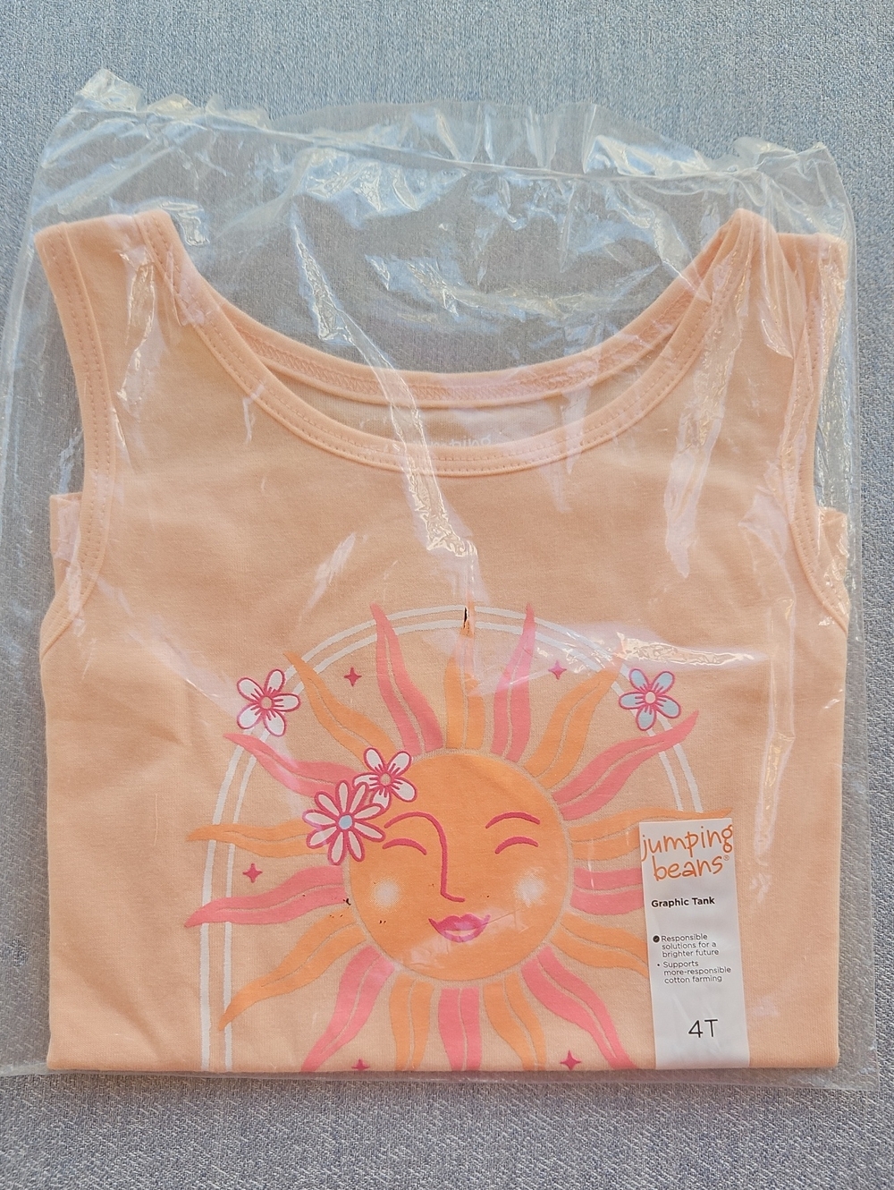Jumping Beans Peach Sun Graphic Tank Top